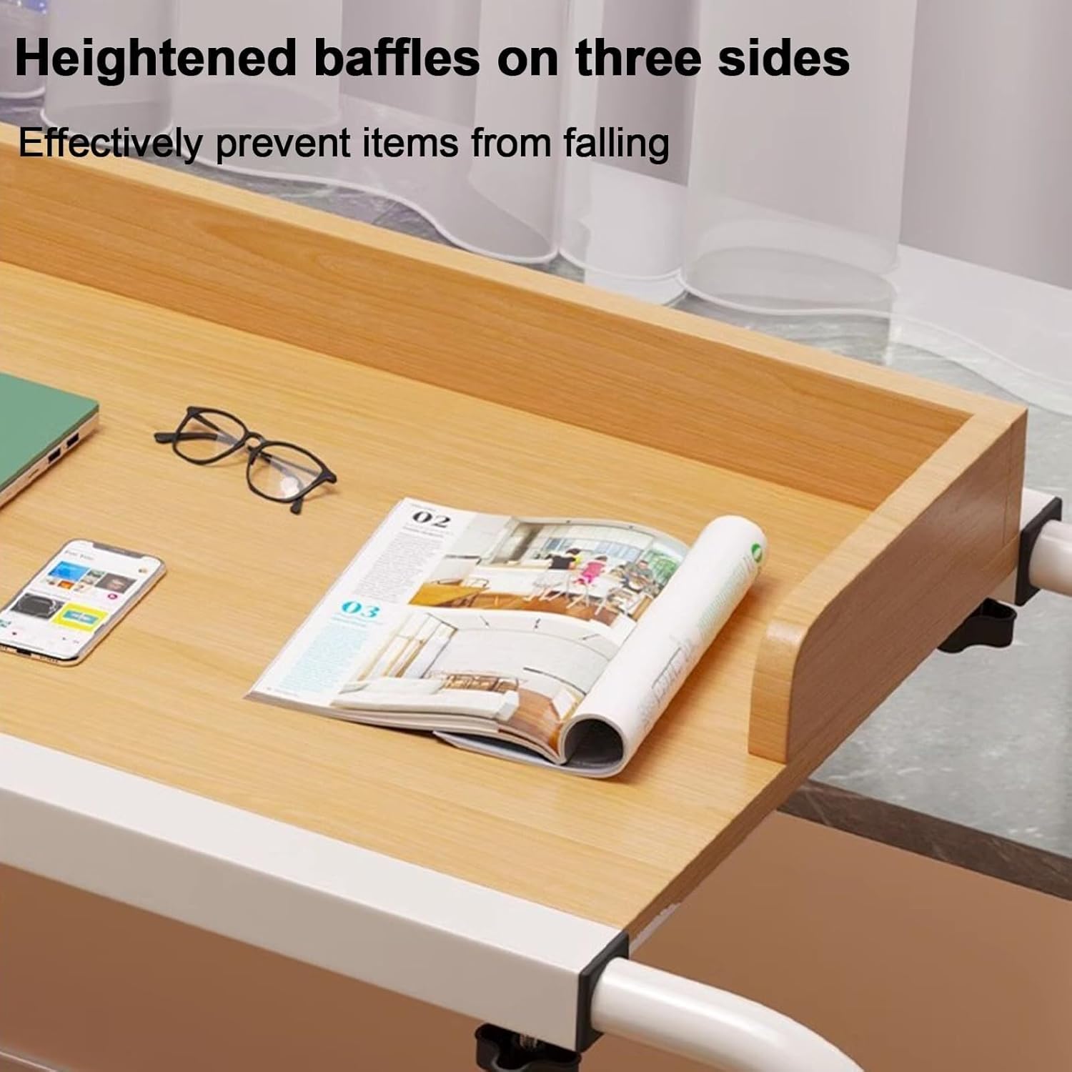 Overbed Overbed Table with Wheels,Rolling Computer Stand with Adjustable Height Rolling Bed Desk Bar Table for Home Office Hospital Overbed Table Mobile Multi-Functional Table Standing Works