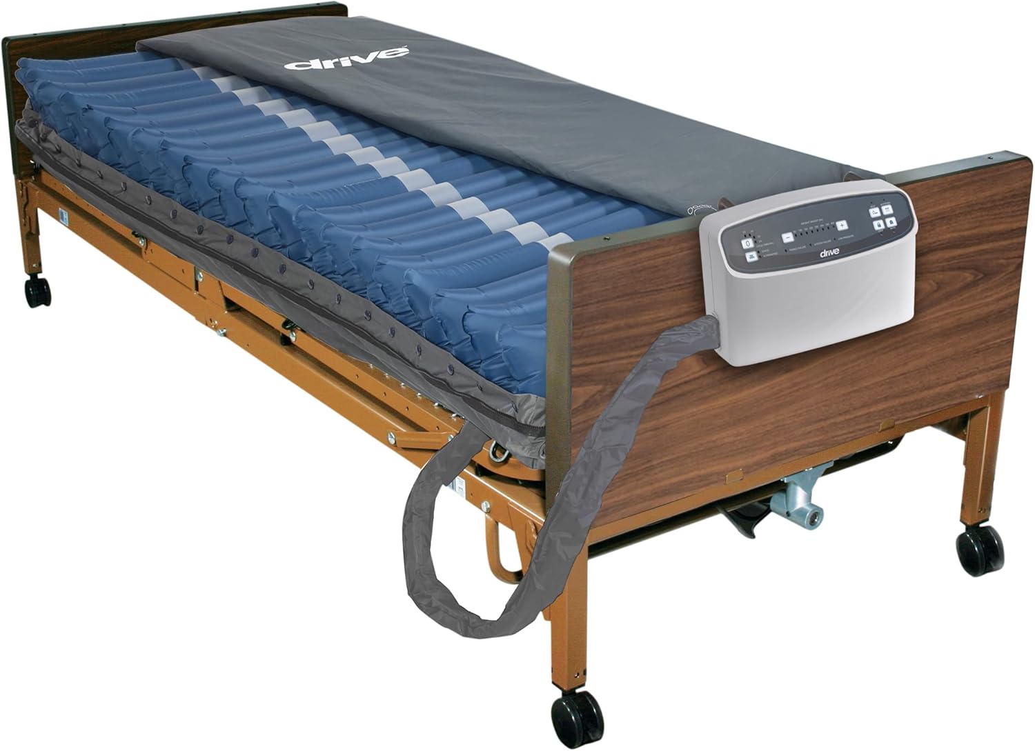 Drive Medical 14029 Med-Aire Low Air Loss Mattress Replacement System with Alternating Pressure, Blue, 84 Inch x 36 Inch