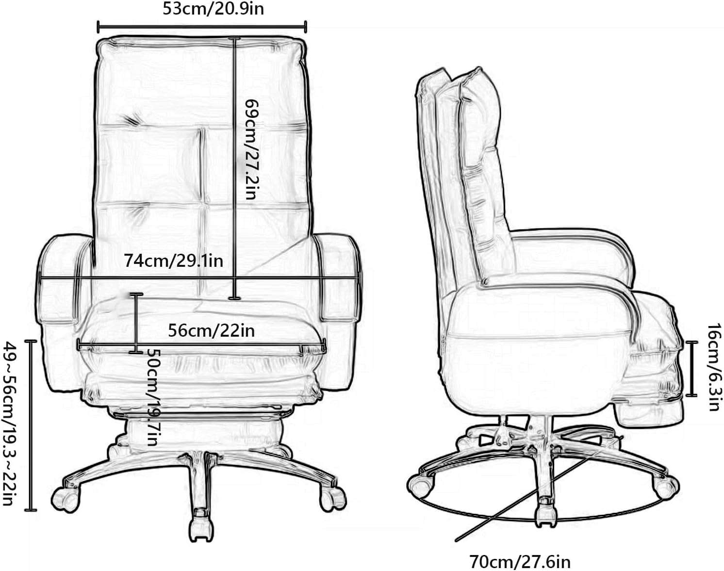Office Computer Desk Chair, Ergonomic High-Back Rolling Work Swivel Task Chair, Comfortable Lumbar Support, Comfy Arm for Home, Bedroom, Gaming, Study, Student,