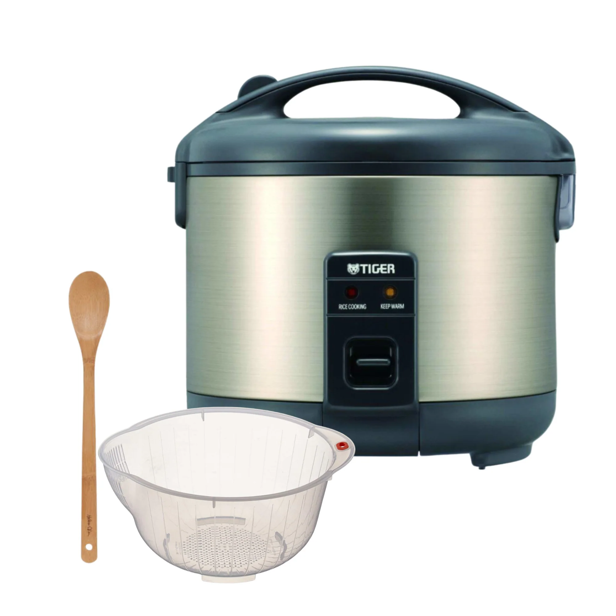 Tiger JNP-S18U 10-Cup Rice Cooker (Urban Satin) with Washing Bowl and Spoon