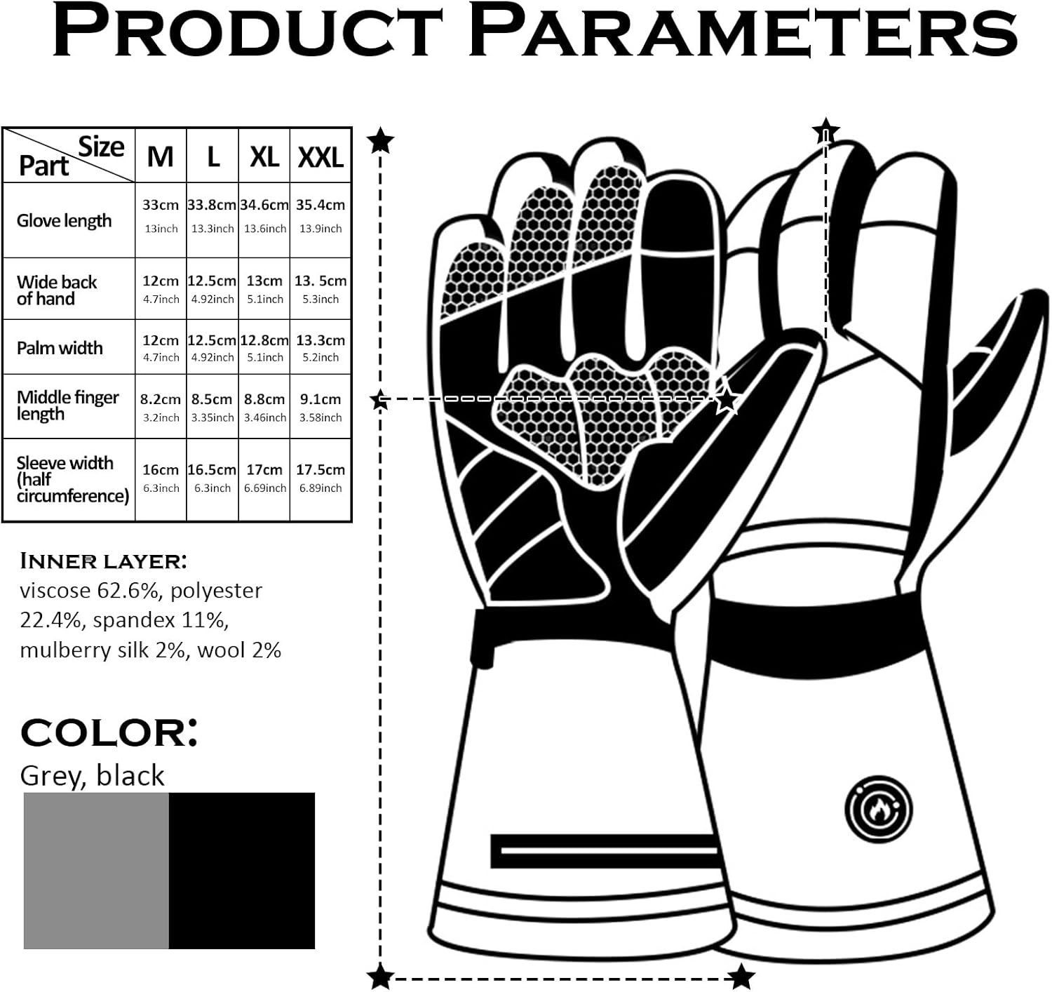 Heated Gloves for Men & Women Rechargeable - 3-Temp Electric Heating Waterproof Winter Gloves with Touchscreen - for Skiing, Motorcycle, Hunting, Work & Outdoor Activities