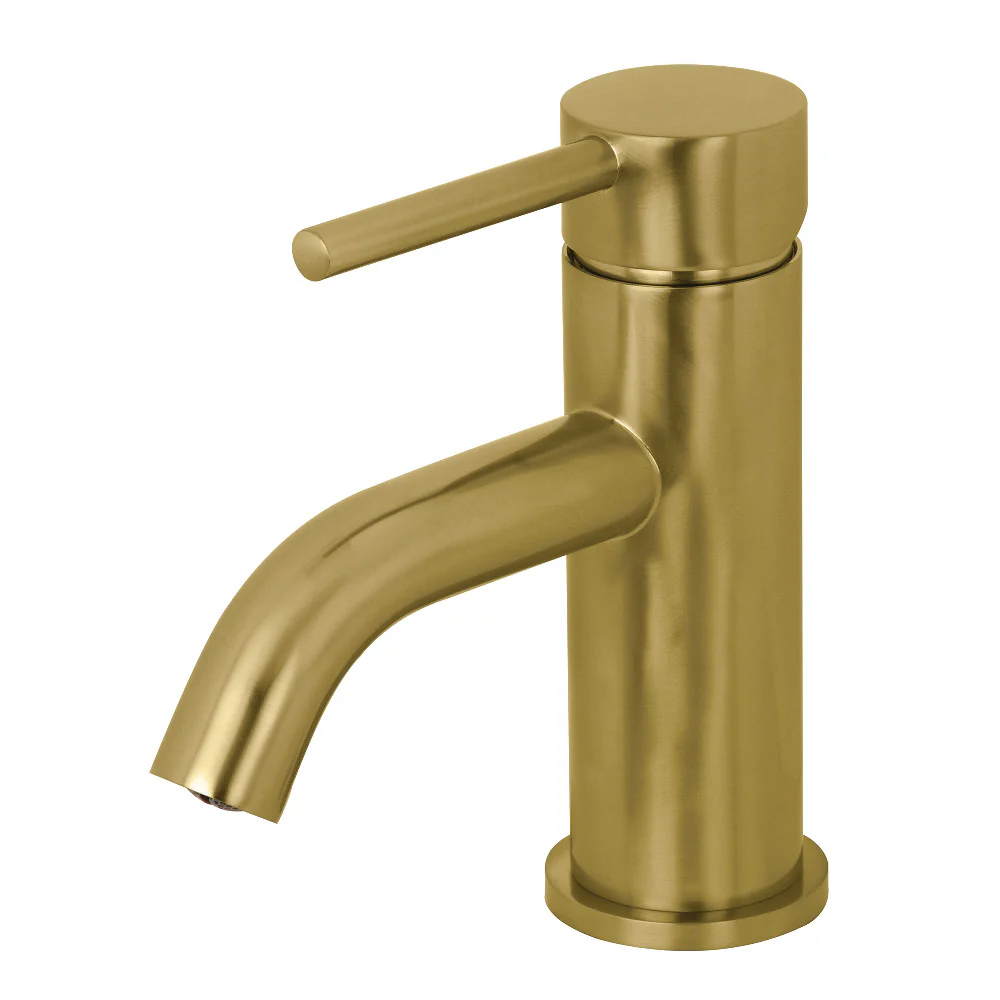 Kingston Brass Concord One-Handle Single-Hole Bathroom Faucet with Push Pop-Up Drain, Brushed Brass (LS8223DL)