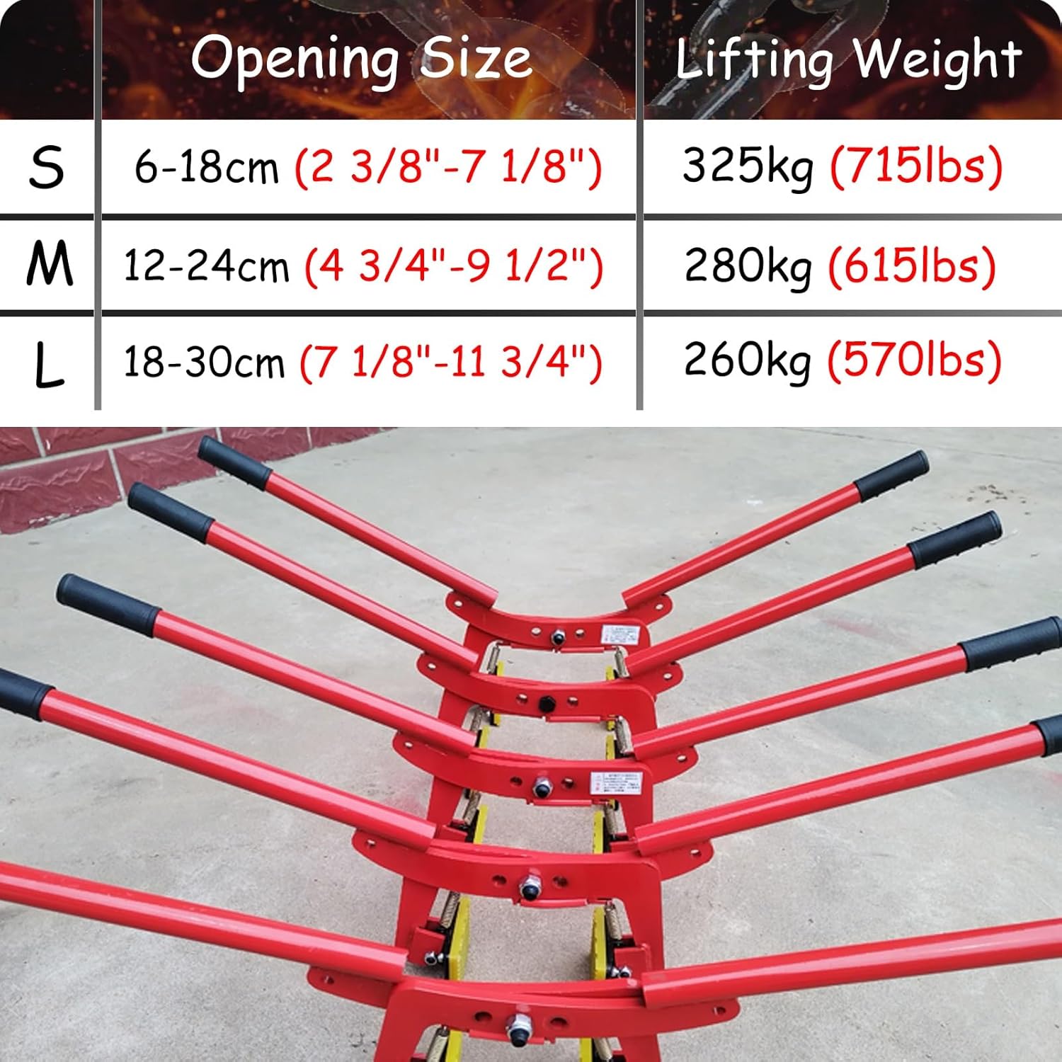 Paving Slab Lifter Paver Granite Slab Lifter with Double Support Arm, Lifting Clamps for Stone/Curb/Brick/Marble, Heavy Duty Stone Clamps with Rubber Handle (L-Opening 18-30cm (7 1/8