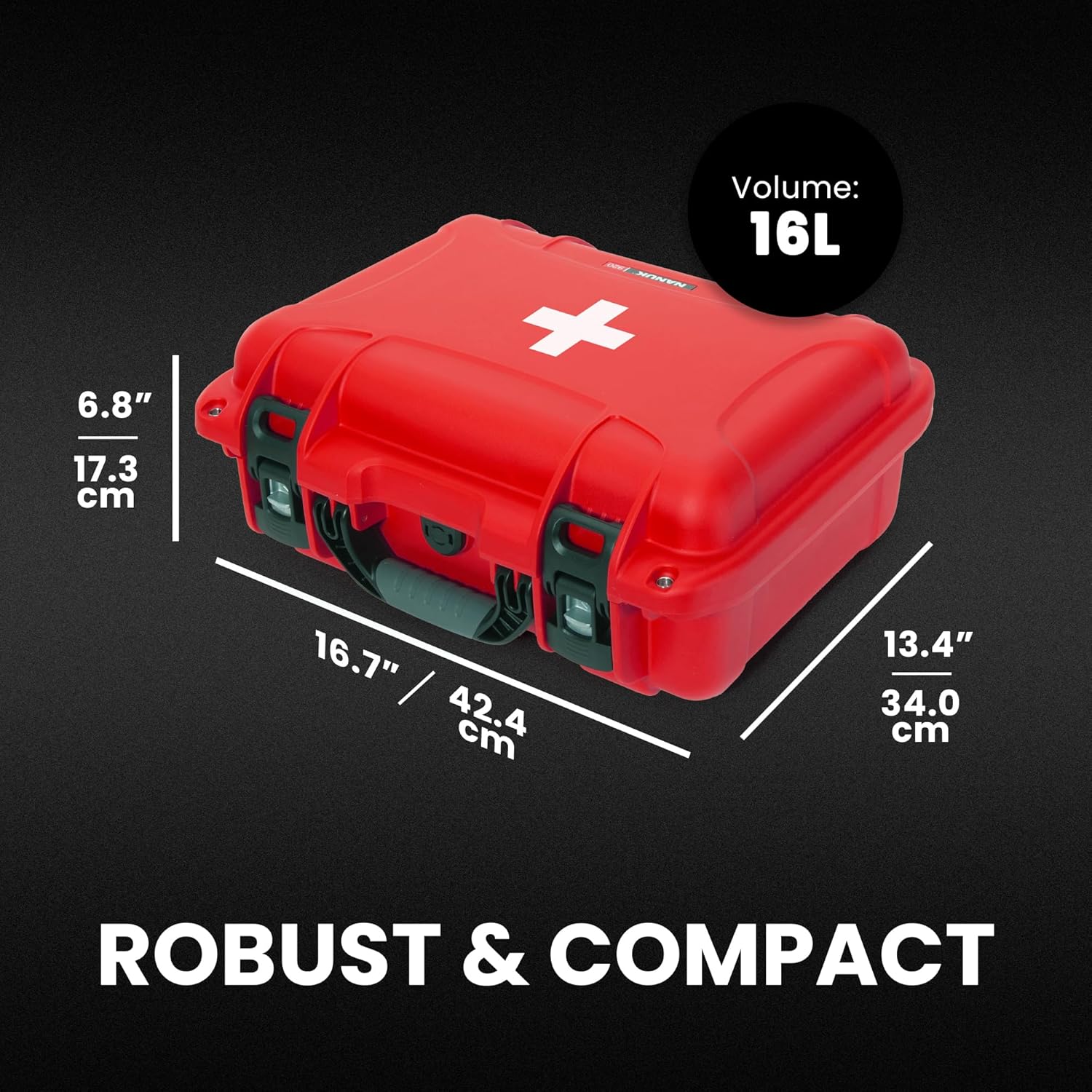 NANUK 920 Waterproof First Aid Box Empty – Durable, Medical First Aid Organizer Case, IP67-Rated, Dustproof, Impact-Resistant, and Floats (7.4