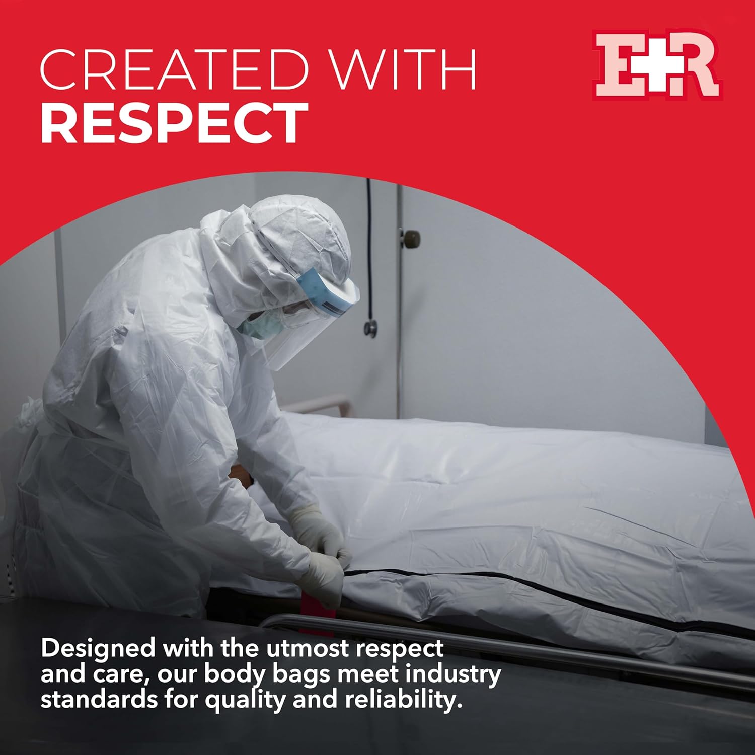 PVC Cadaver Body Bags 12-Pack with Metal Zipper – White, 36