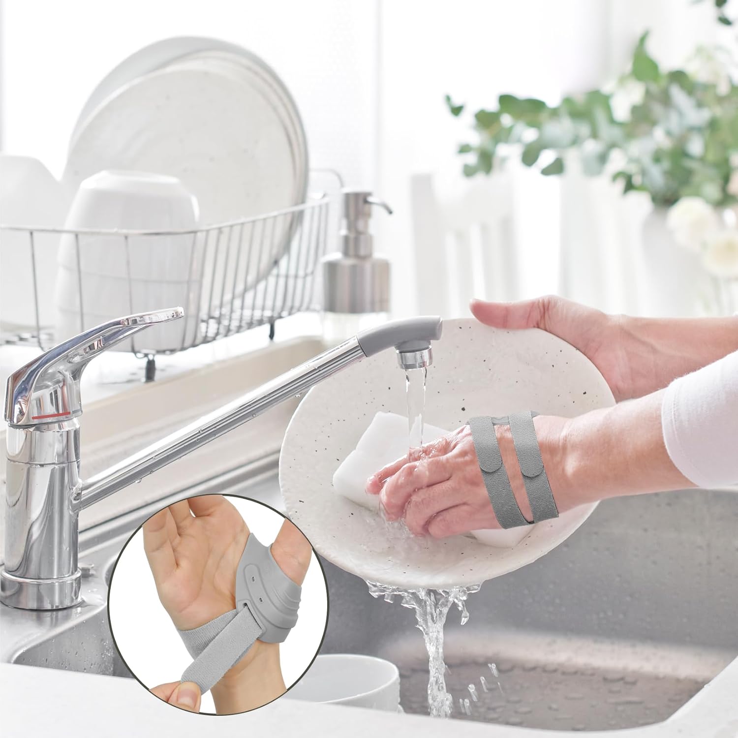 AKSO MEDICOS CMC Thumb Brace, Left Hand Bundle with Right Hand, M Size, Grey