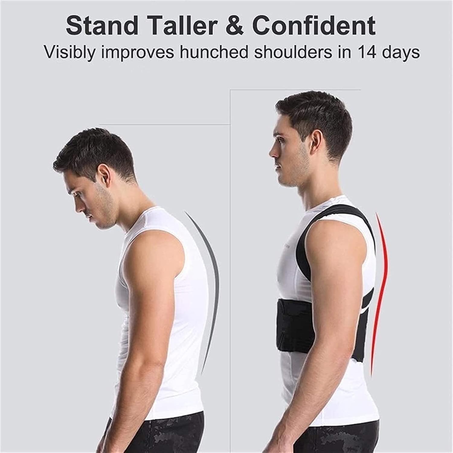 Posture Corrector Back Support Adjustable Shoulder Support Back Brace Providing Pain Relief for Neck, Breathable Fabric Lumbar Support Brace Back Posture (Size : XXX-Large)