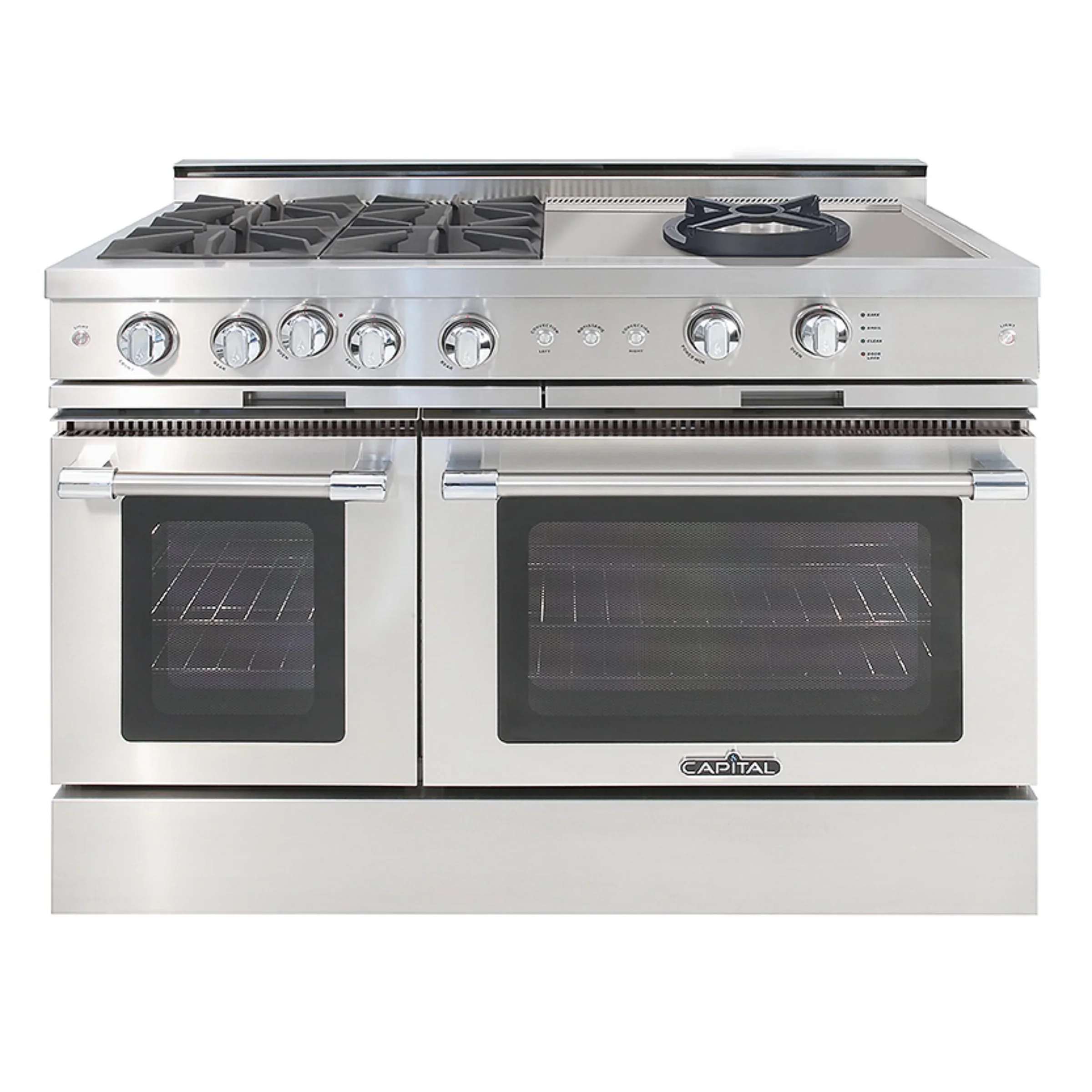 Capital 48-Inch Grand Chef Gas Range in Stainless Steel with 4 Open Burners & Power Wok (CGSR4CW)