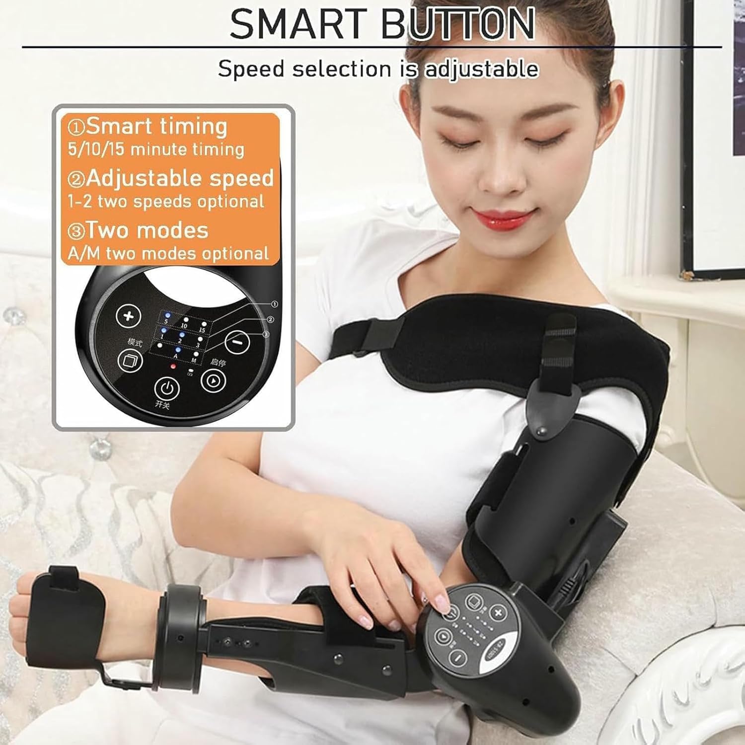 Elbow Joint Rehabilitation Training Device Intelligent Timing, Intelligent Hinged Elbow Brace Arm Exerciser, Electric Joint Mobility Trainer, Upper Limb Arm Rehabilitation Training Device