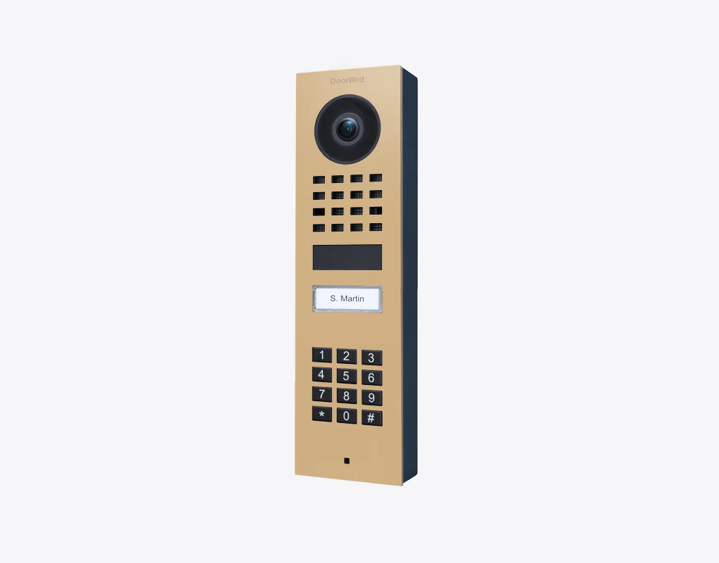 DoorBird D1101KV Surface-Mount IP Video Door Station, 1 Call Button in Beige, RAL 1001