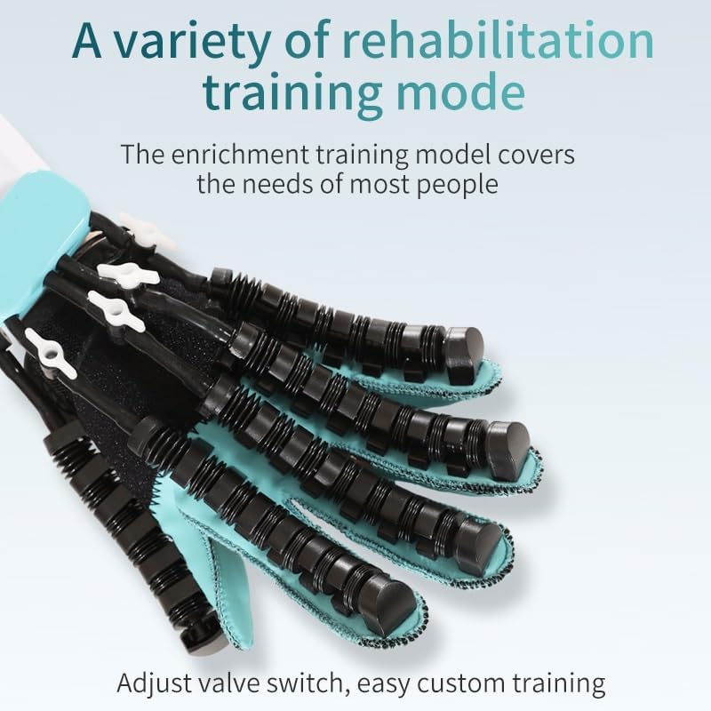 Rehabilitation Robot Gloves, Electric Finger Hand Training Glove Device, Hand Stroke Hemiplegia Recovery Equipment, Rehab Exerciser Robotic Glove, Adjustable Strength and Temperature ( Size : RIGHT L