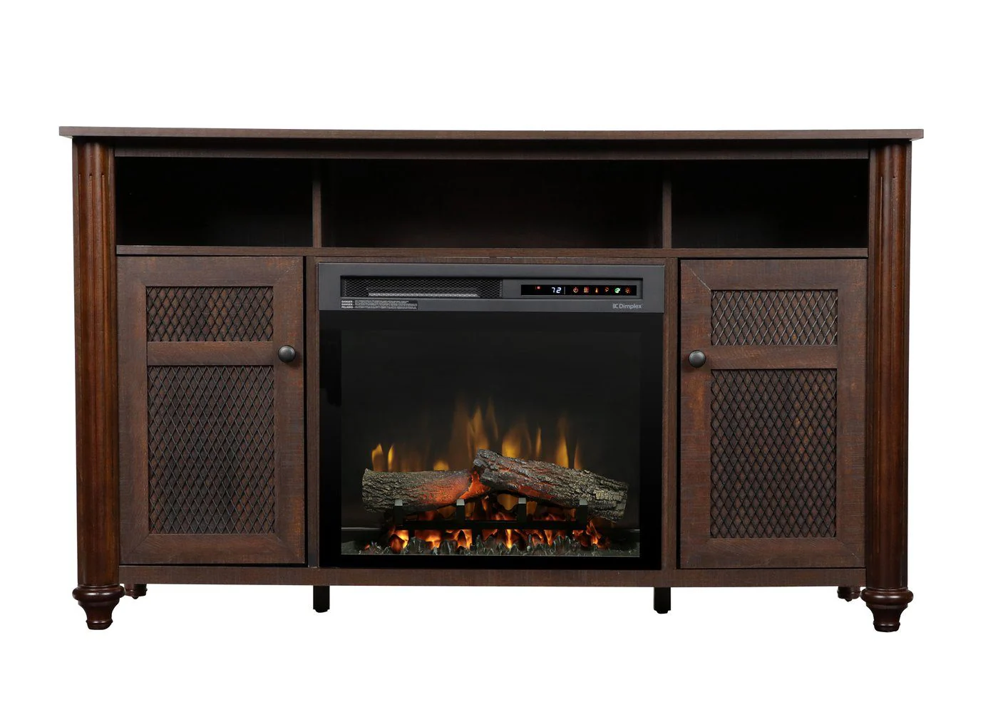 Dimplex Xavier 56-Inch Electric Fireplace and Log Set in Warm Grainery Brown with 23-Inch Media Console (GDS23L8-1904GB)