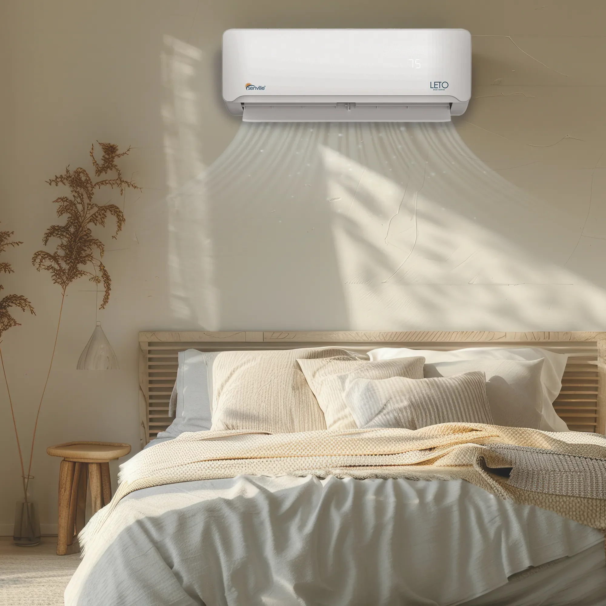 Senville LETO Series 12K BTU Mini Split with 21.2 SEER2, 115V Ductless Air Conditioner and Heat Pump Condenser with Wall Mount Air Handler (SENL-12CD)