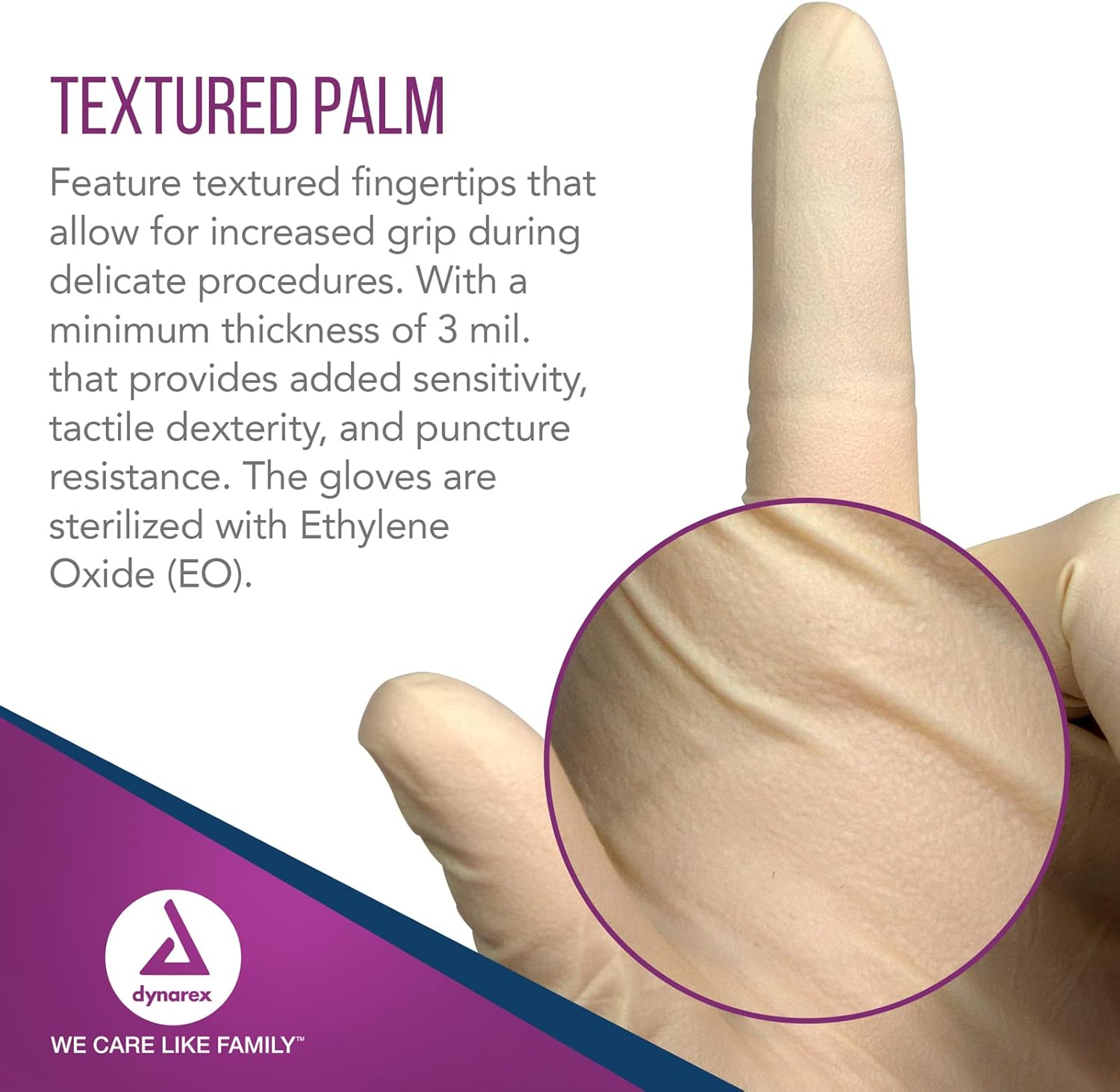 Dynarex Sterile Disposable Latex Exam Gloves, Powder-Free, Sterilely Packaged in Pairs, Professional Medical and Healthcare Use, Bisque, Large, 8 Boxes - 50 Pairs/Box