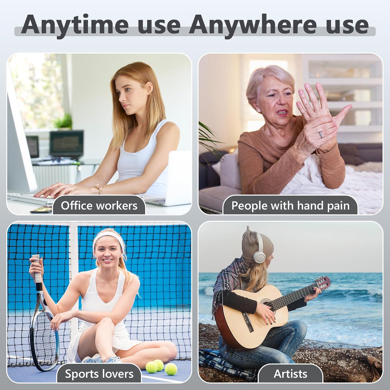 Hand Massager with Heat and Compression, Hand Massager with 3 Massages, 3 Temps (108°F ~ 121℉), 5 Strengths for Arthritis, Wrist & Carpal Tunnel Relief, Hand Massage, Gift for Women/Men (Black)