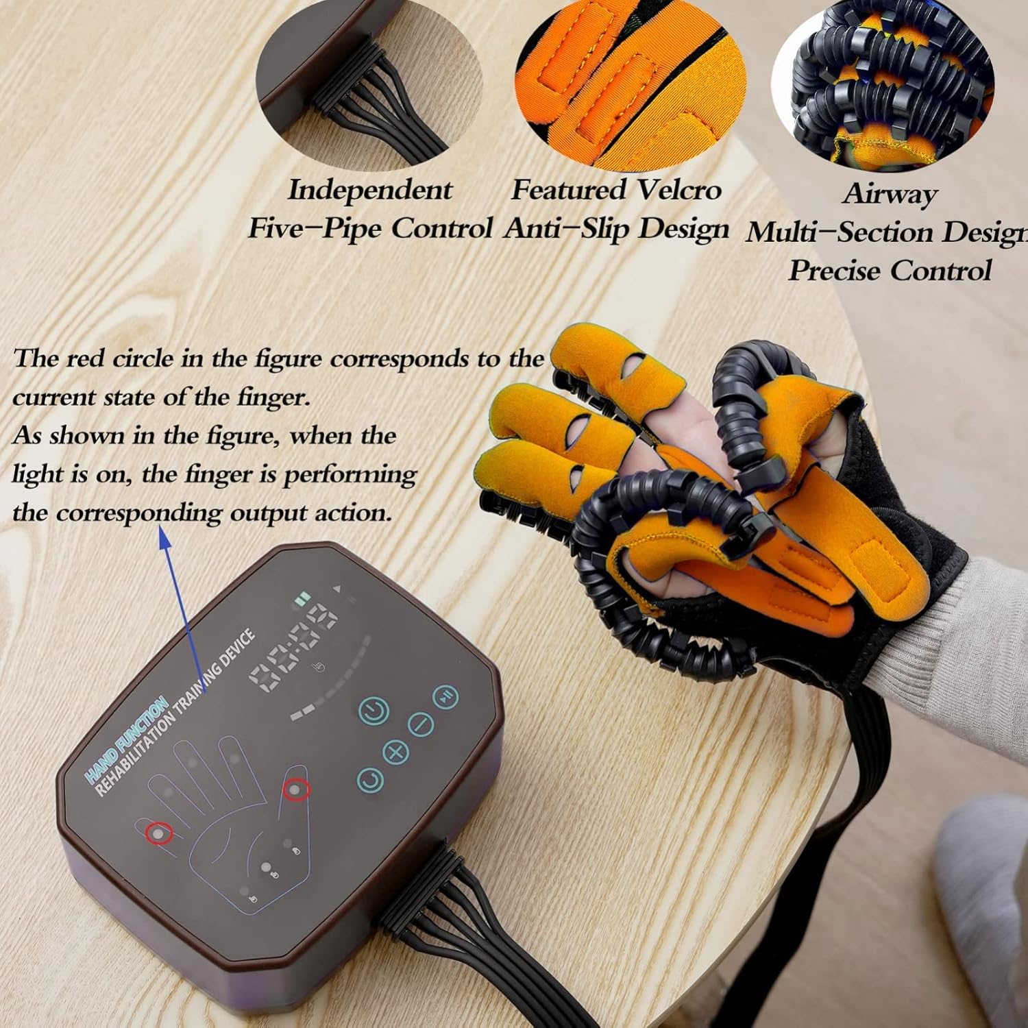 Hand Function Rehabilitation Robot Gloves Finger Training Stroke Hand Splint Upgrade Hemiplegia Stroke Arthritis Glove Finger Rehabilitation Trainer(Size:S code,Color:left hand)