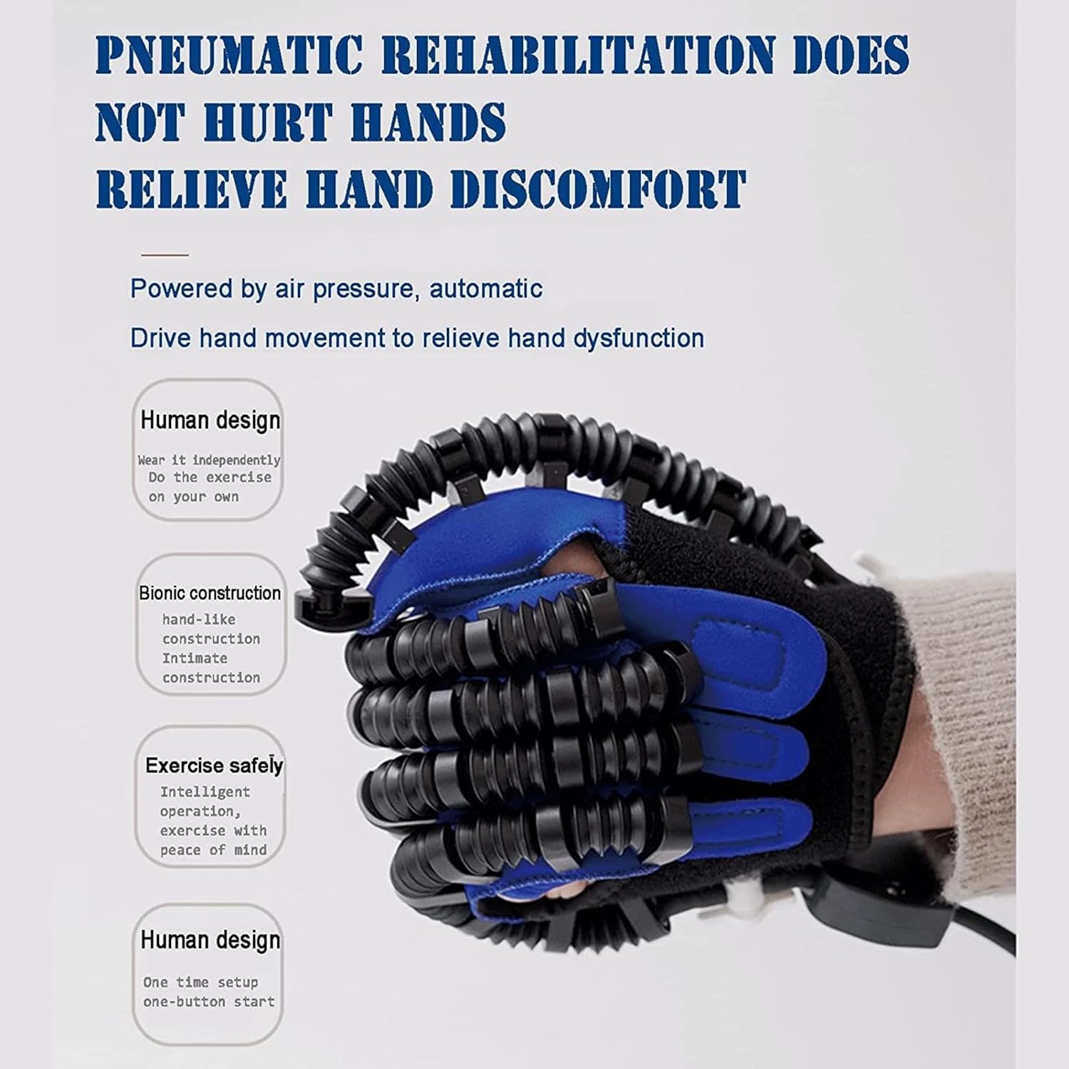 Rehabilitation Robot Gloves Protector Exoskeleton Manual Training for Stroke Hemiplegia Hand Function Recovery Relief Finger Cramps,Left-S