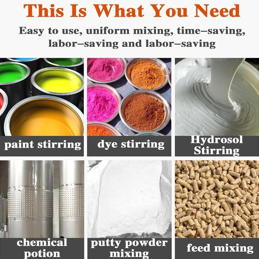 Pneumatic Bracket Mixer,1000L Tank Pneumatic Mixer,0-1800Rpm Paint Stirring Machine Air Agitator Paint Mix Tool,Maximum Torque 7.9Nm,for Viscous Liquid,Ink Dissolv