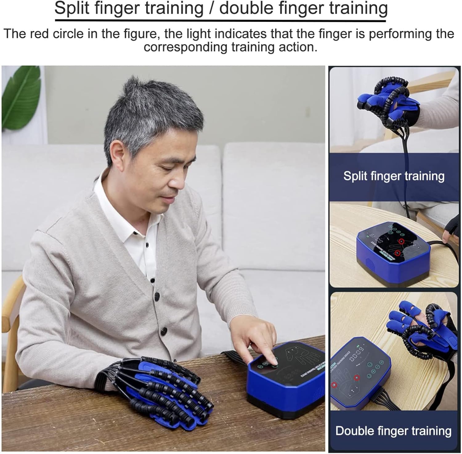 Rehabilitation Robot Gloves Finger Training Stroke Hand Splint Arthritis Stroke Hemiplegia Patient Finger Hand Function Recovery Exercise Equipment(Size:S Code,Color:Left Hand)