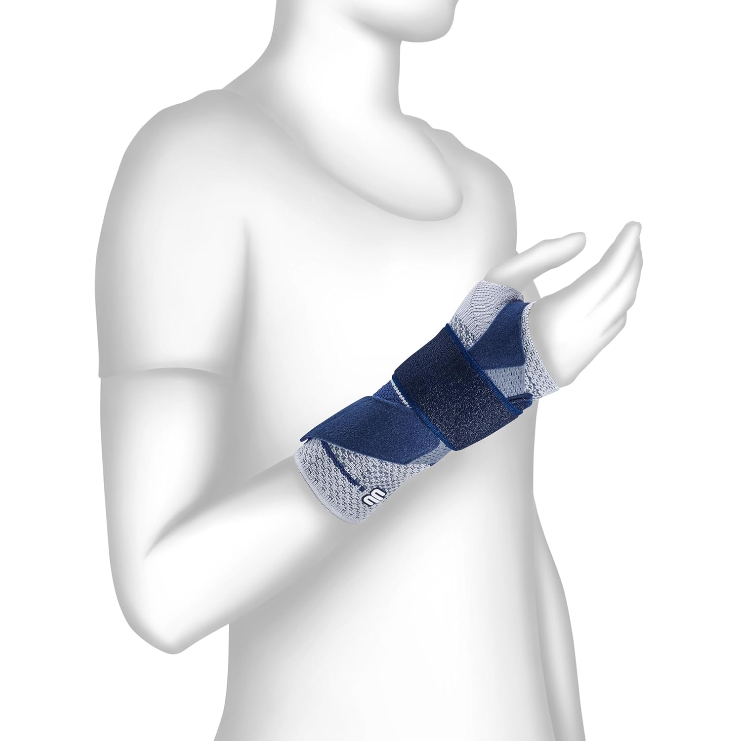 Bauerfeind - ManuTrain - Wrist Support - Relieves Strain and Stabilized During Movement - Left Wrist - Size 4 - Color Titanium