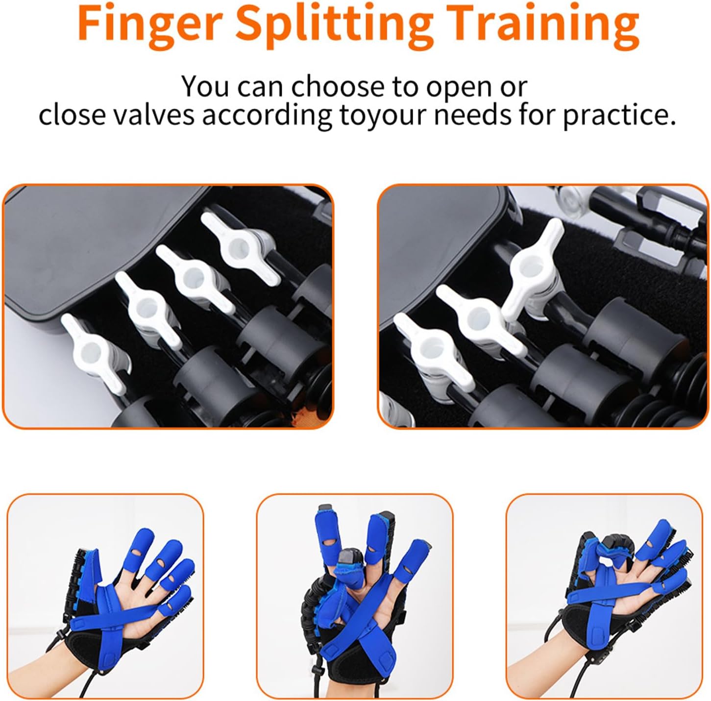 Rehabilitation Robot Hand Glove, Stroke Hand Recovery Device Finger Training Equipment with Strength Adjustment for Arthritis and Stroke Patient