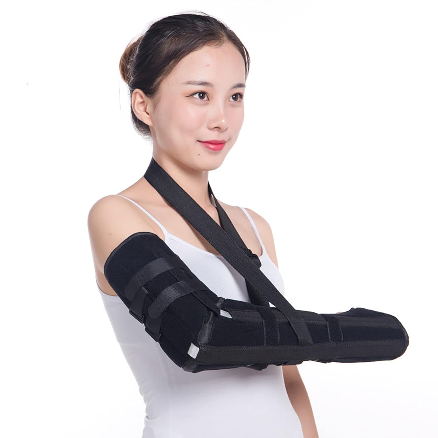 HAILM Arm Bone And Elbow Joint Fixation Belt, Adjustable Rotator Cuff Soft Shoulder Sling Wrist Elbow Forearm Support Brace Strap for Subluxation,L