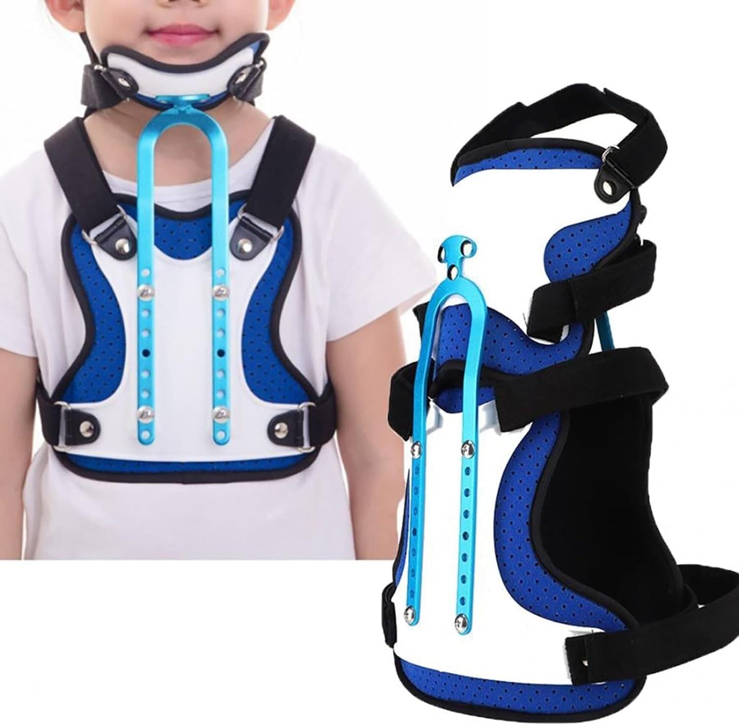 Adjustable Cervical Thoracic Corrector for Kids - Lumbar Fracture Brace, Chest Orthosis Stabilizer for Neck & Upper Back Injury Relief, Support & Protection