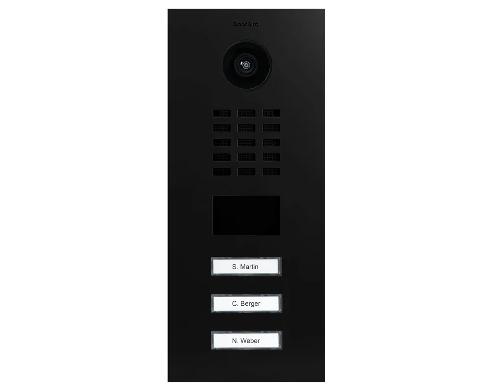 DoorBird D2103V IP Video Door Station, 3 Call Button in Graphite Black
