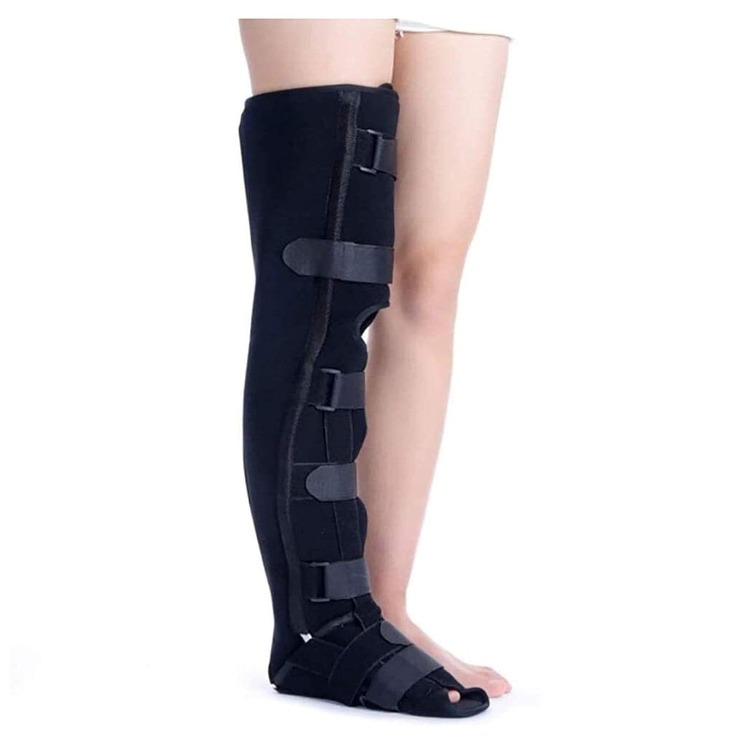 Adjustable Ankle Brace, Leg Immobilizer, Knee Brace - Joint Pain, Tendon, Ligament Protective Equipment Soft Breathable and Good Elastic (black L)