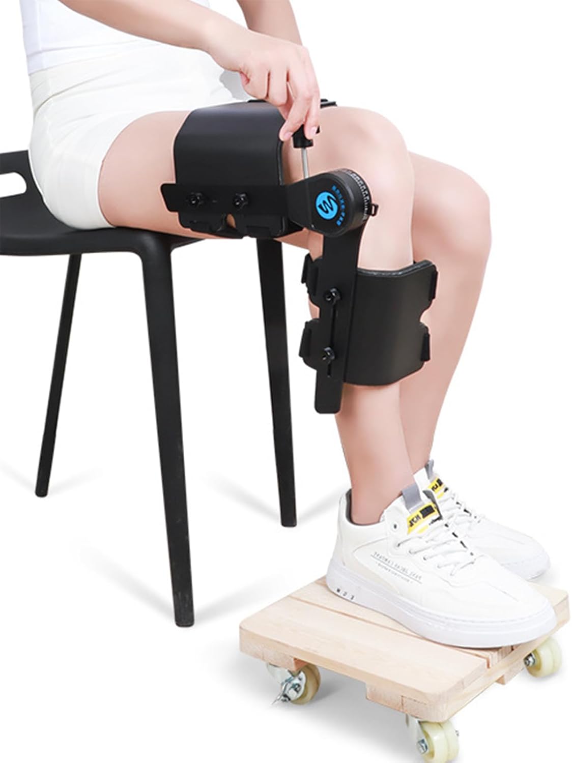 Knee Support, Knee Brace, Lower Limb Knee Immobilizer Trainer, Hemiplegia Leg Bending Straightening Exerciser with Pulley Exercise Board,Right
