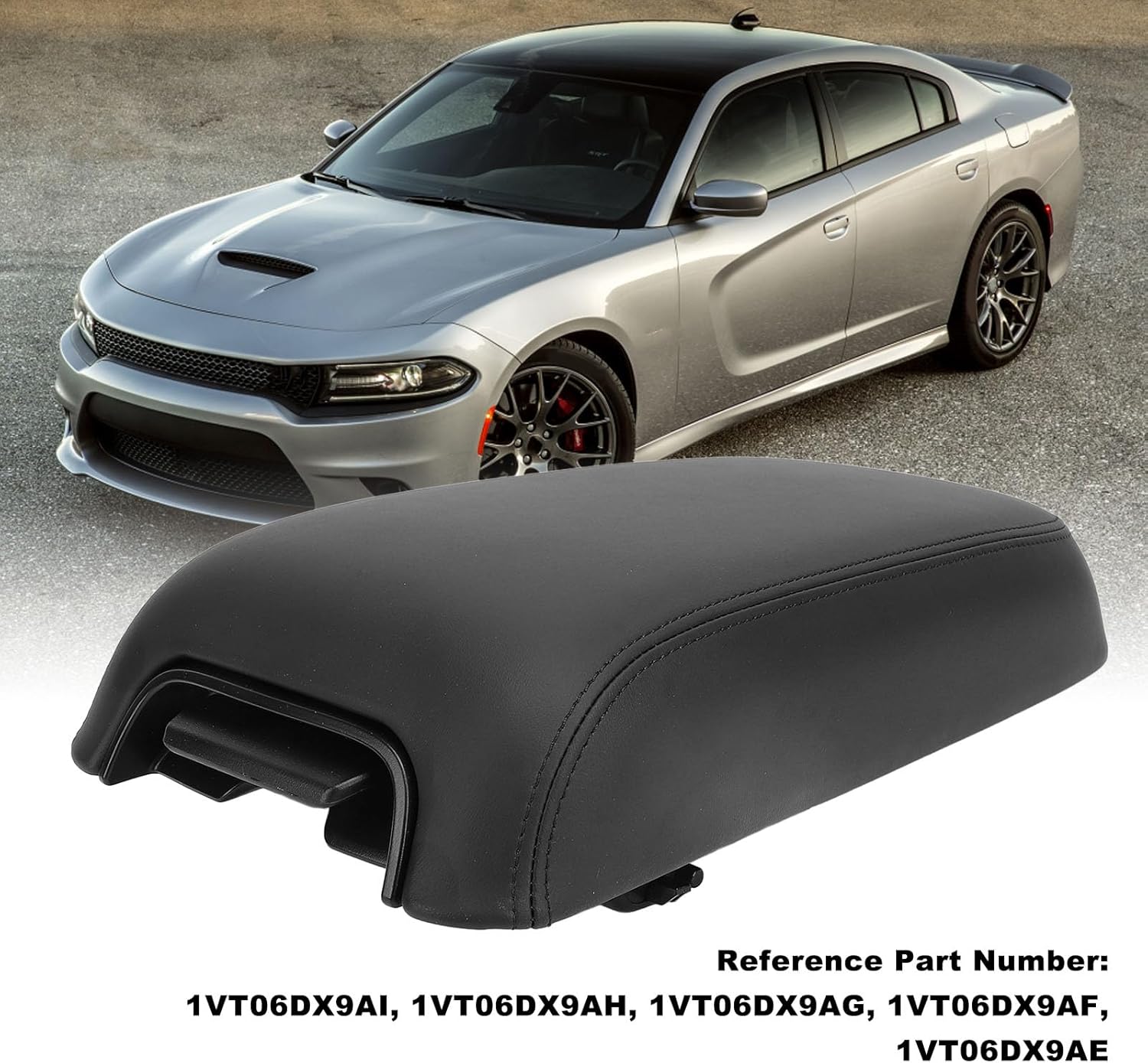 Car Center Console Armrest Box Lid, Center Console Armrest Box Panel Cover Lid 1VT06DX9AG Additional Support Comfortable Fit for 300 2011 to 2017