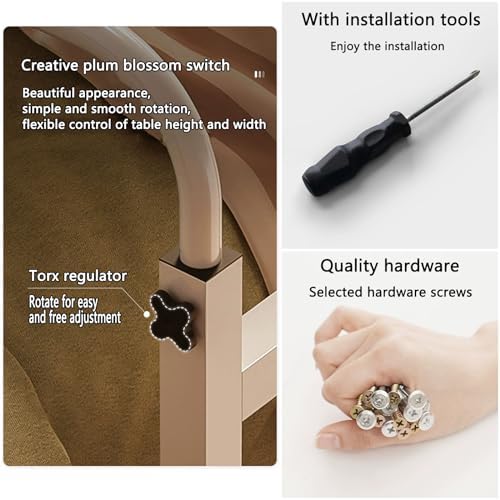 Free-Standing Folding Floating Table，Hospital Table Over Bed for Home Use Swivel,Over The Bed Table with Wheels,Adjustable Height Table,Hospital Bed Table,Chair Cart,Laptop Desk for Bed,recl