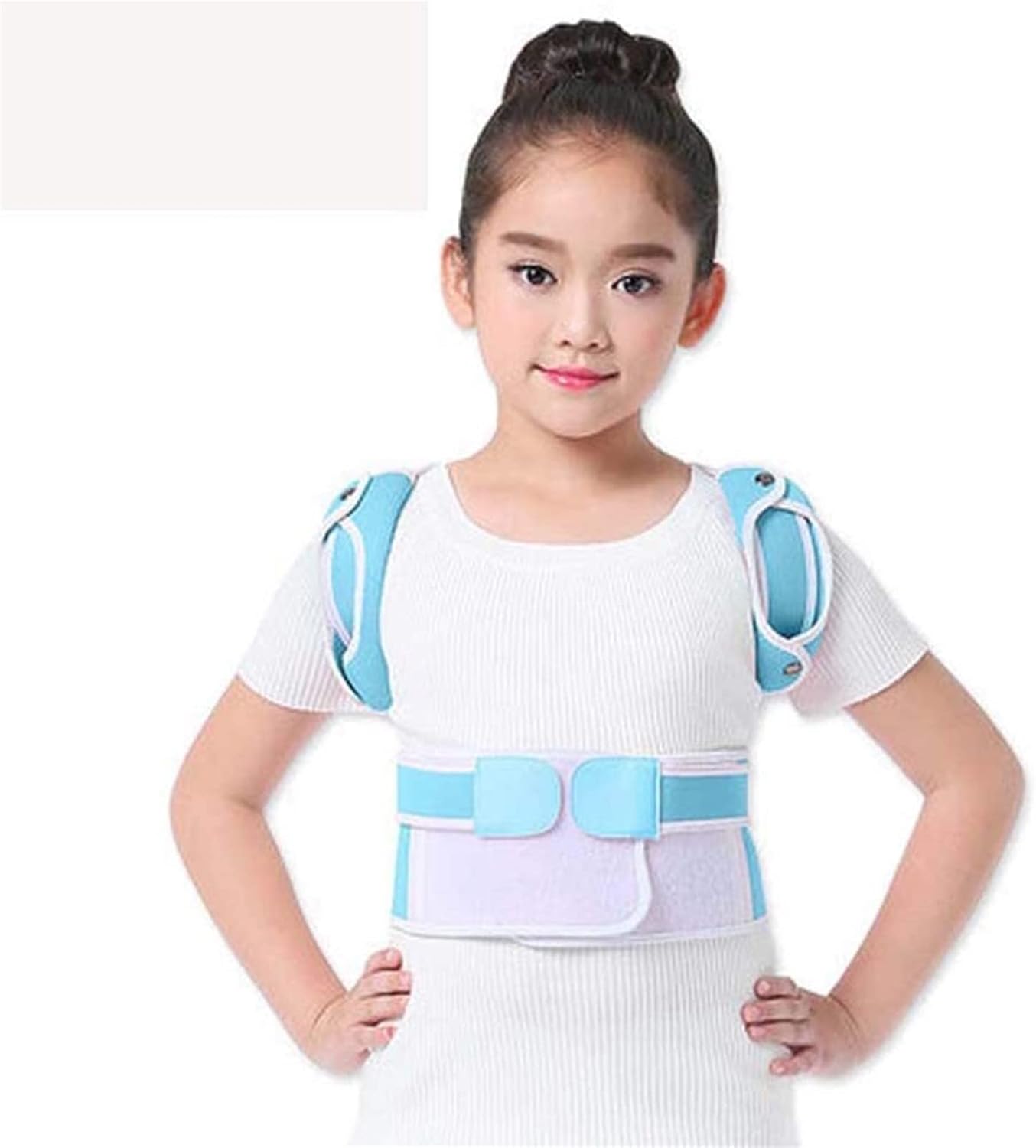Posture Corrector Kids Spine and Back Support Providing Pain Relief for Neck Back Shoulders Adjustable and Breathable Back Brace Improves Posture Back Posture (Color : Blue, Size :