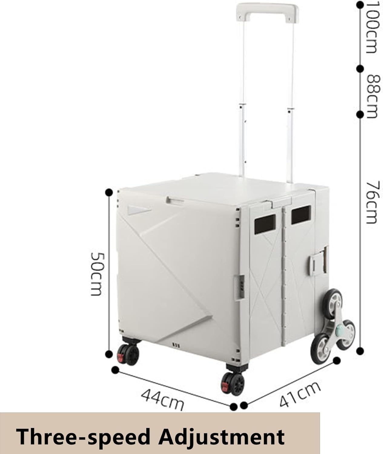 Carts with Wheels Folding Boot Cart Stair Premium 8 Wheel Large Climber Shopping Cart Adjustable Handles with Brake Function for Restaurants Kitchen Home 40 L