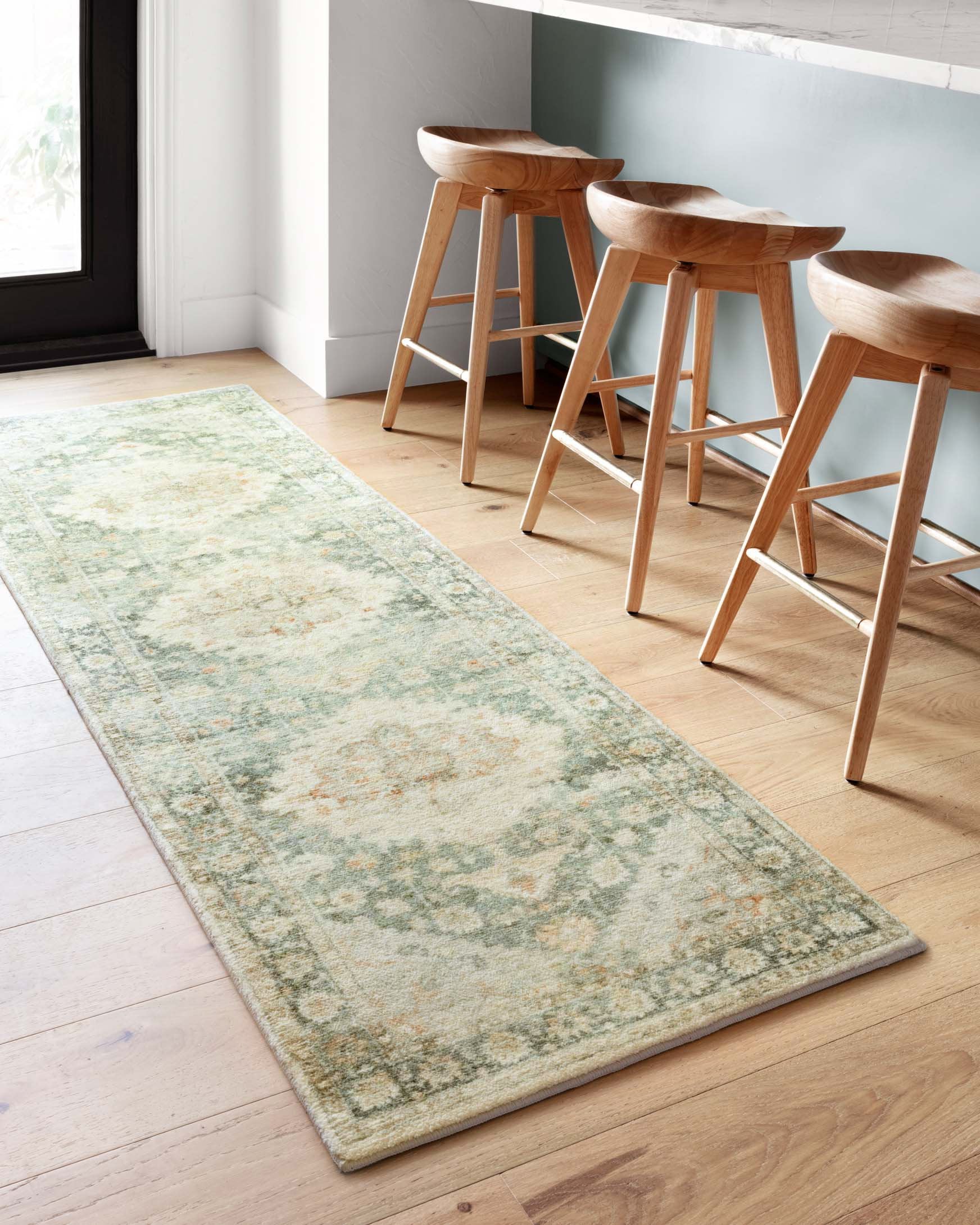 Loloi II Rosette Collection - Traditional Power Loomed Rug in Teal & Ivory (ROS-08)