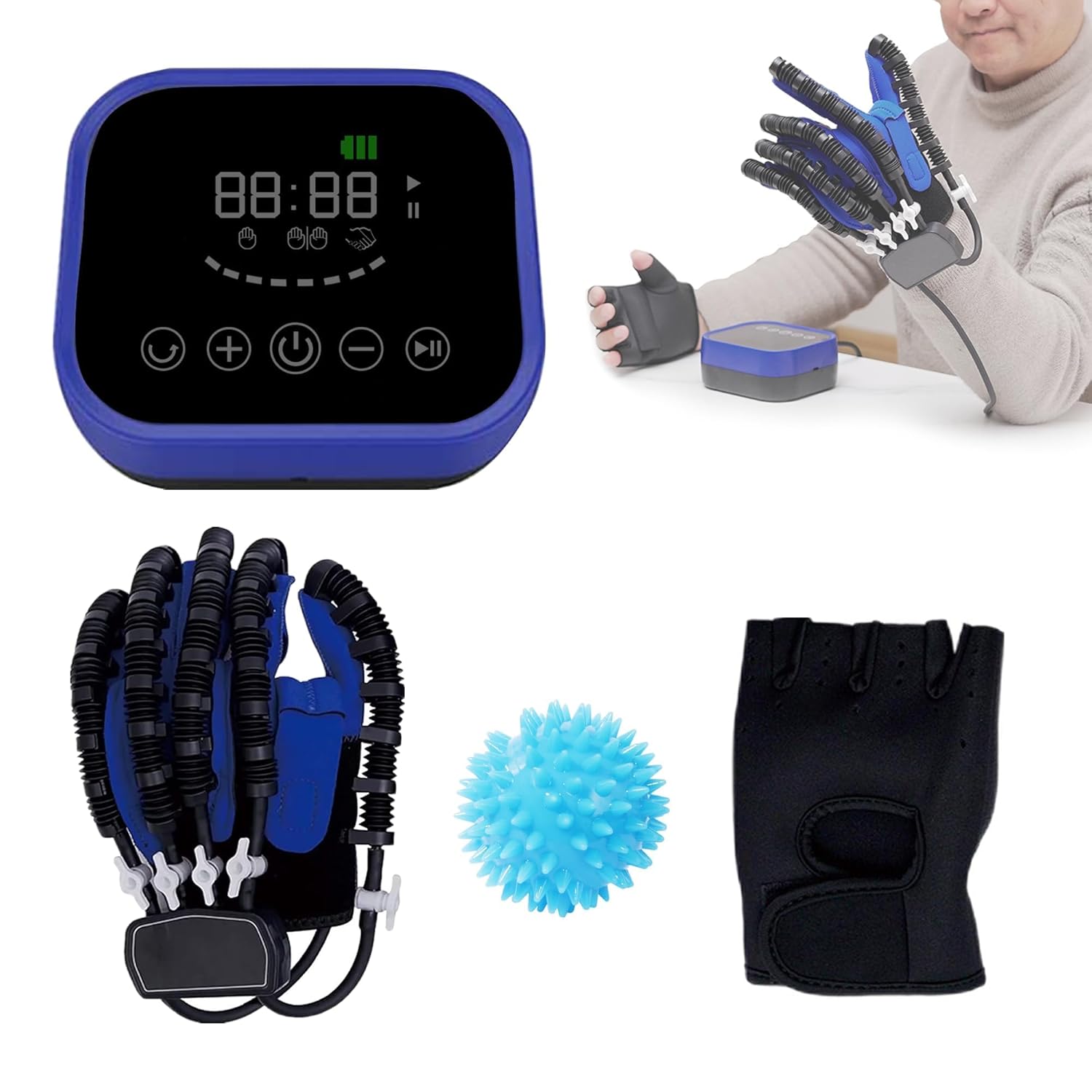 Arthritis Stroke Hemiplegia Patient Finger and Hand Function Rehabilitation Trainer,Robot Rehab Gloves Recovery Exercise Equipment Device orthosis (Left hand, Medium)