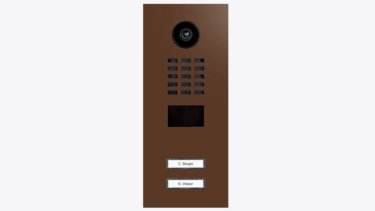 DoorBird D2102V IP Video Door Station, 2 Call Button in Nut Brown, RAL 8011