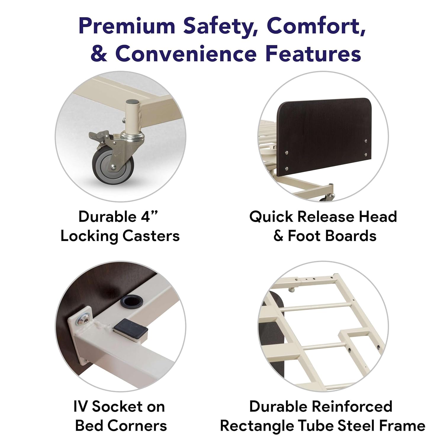 Super Low Adjustable Hospital Bed with 42