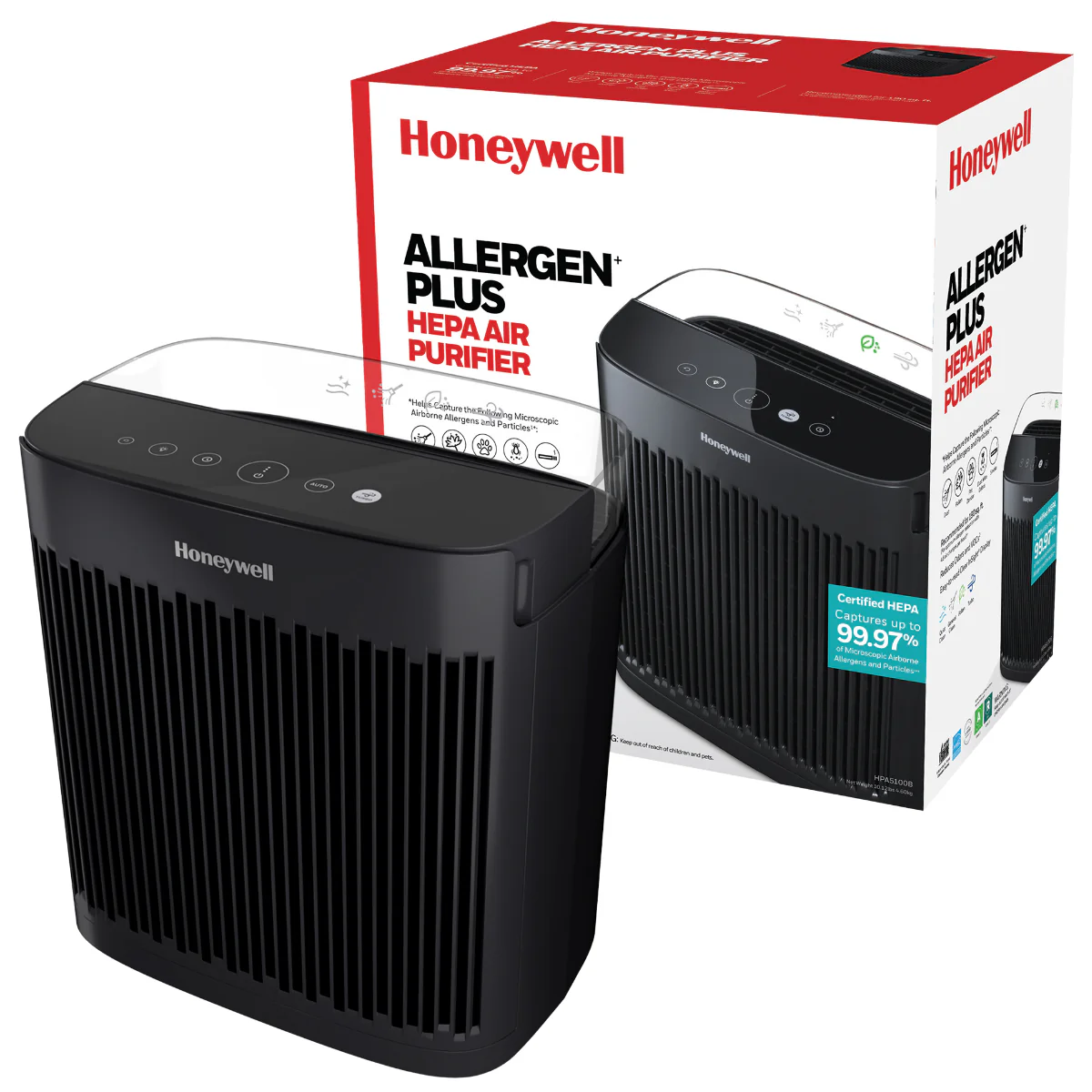 Honeywell HPA5100B Allergen+ True HEPA Air Purifier for Smoke, Pollen, and Dust