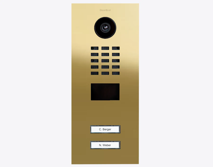 DoorBird D2102V IP Video Door Station, 2 Call Buttons in  Brass