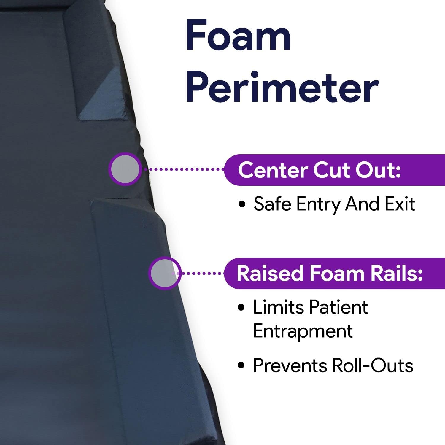 ProHeal Low Air Loss Alternating Pressure Mattress - 36” x 80” x 8” - Cell On Cell Base - Raised Rails - Pressure Mattress for Bed Sores with Silent Air Pump - Stages I-III