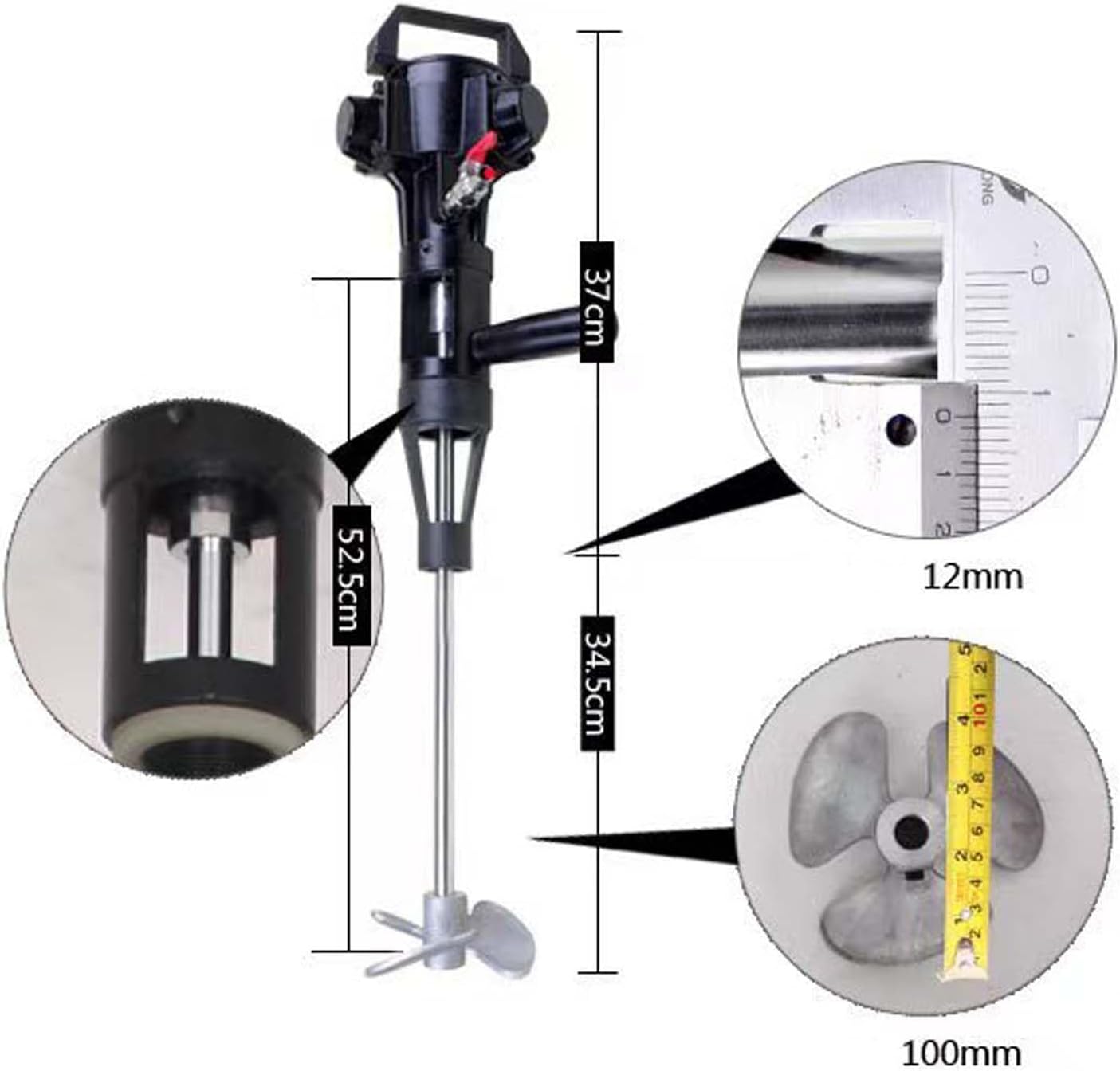 Handheld 20L Pneumatic Paint Mixer Air Powered Industrial Impact Resistant Mixing Blending Adhesives Construction Materials Coatings Workshop