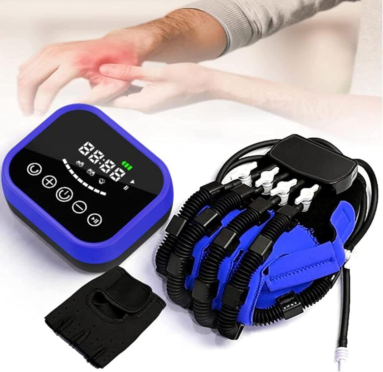 Rehabilitation Robot Gloves Hemiplegia Finger Rehabilitation Trainer Robot Gloves with Remote Control/Single Finger Training,Right-L