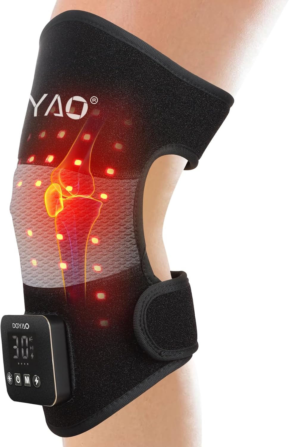 Cordless Red Light Therapy for Knee Elbow Pain Relief Led Portable Infrared Light Therapy Device for Shoulder Joints Muscle Nerve Relax Wearable Knee Wrap 4000mAh Battery