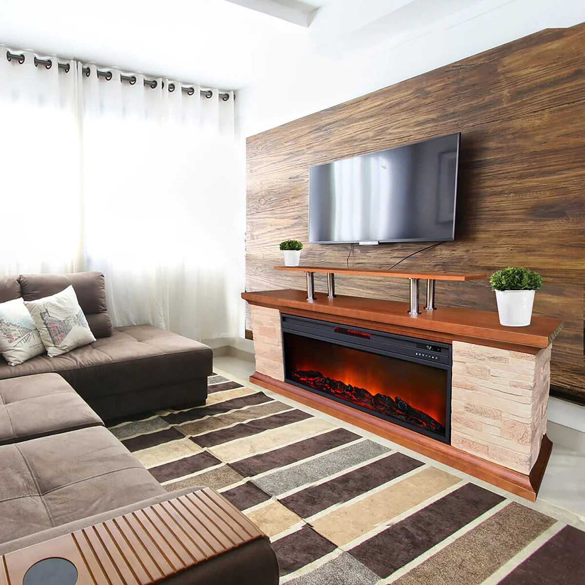 Lifesmart 60-In. Fireplace TV Stand