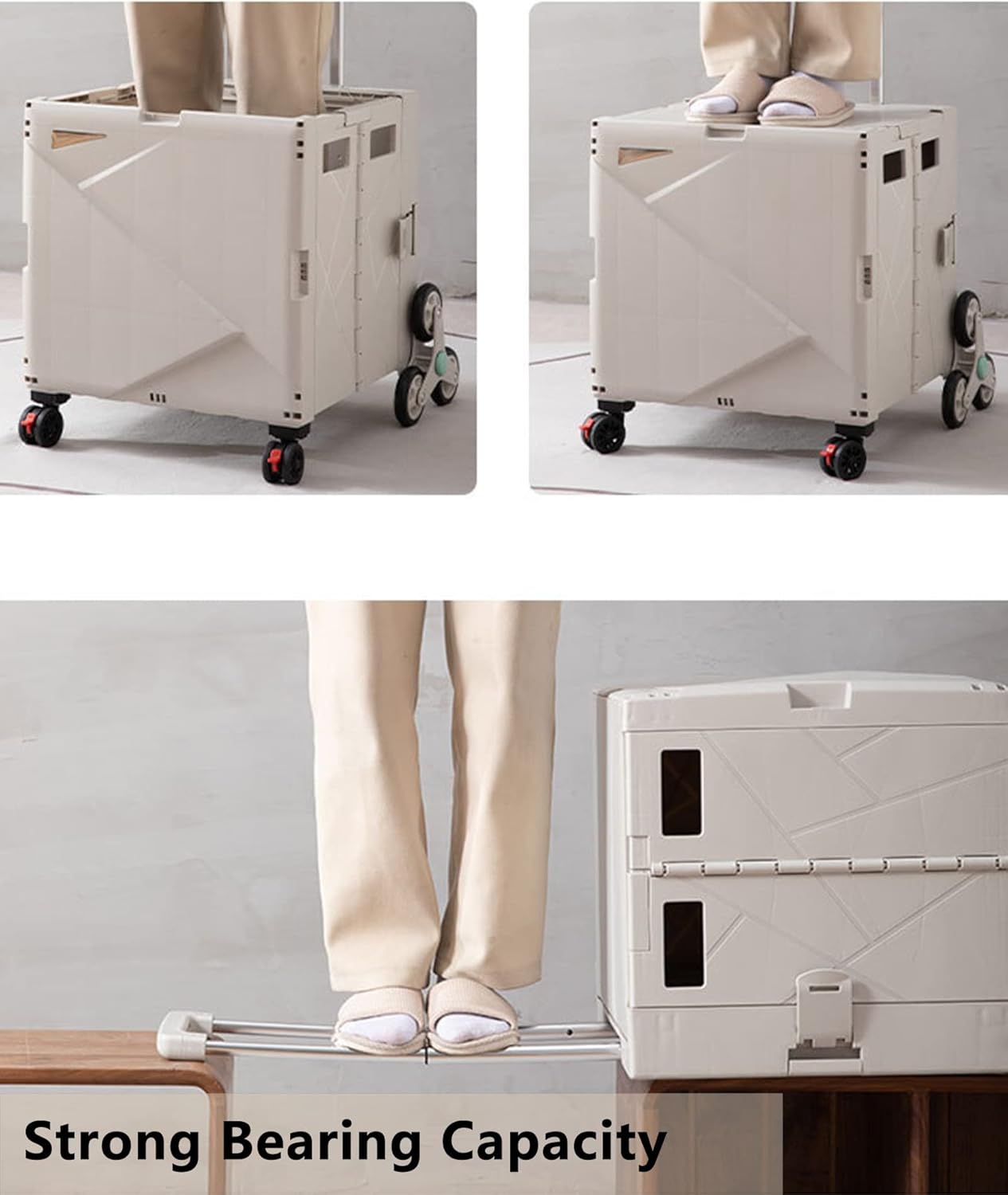 Carts with Wheels Folding Boot Cart Stair Premium 8 Wheel Large Climber Shopping Cart Adjustable Handles with Brake Function for Restaurants Kitchen Home 40 L