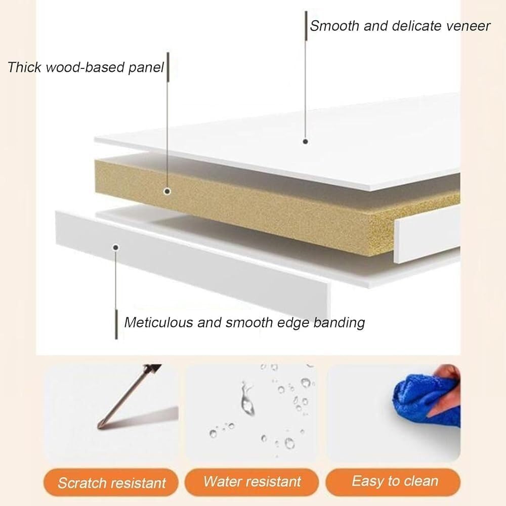 Overbed Table with Wheels, Height Adjustable Computer Desk, Rolling Medical Table, Mobile Workstation for Twin/Full/Queen/King Size Bed, Versatile Food & Study Tray Desk