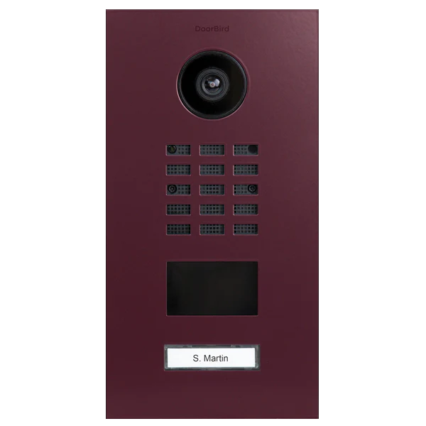 DoorBird D2101V IP Video Door Station, 1 Call Button in Claret Violet, RAL 4004
