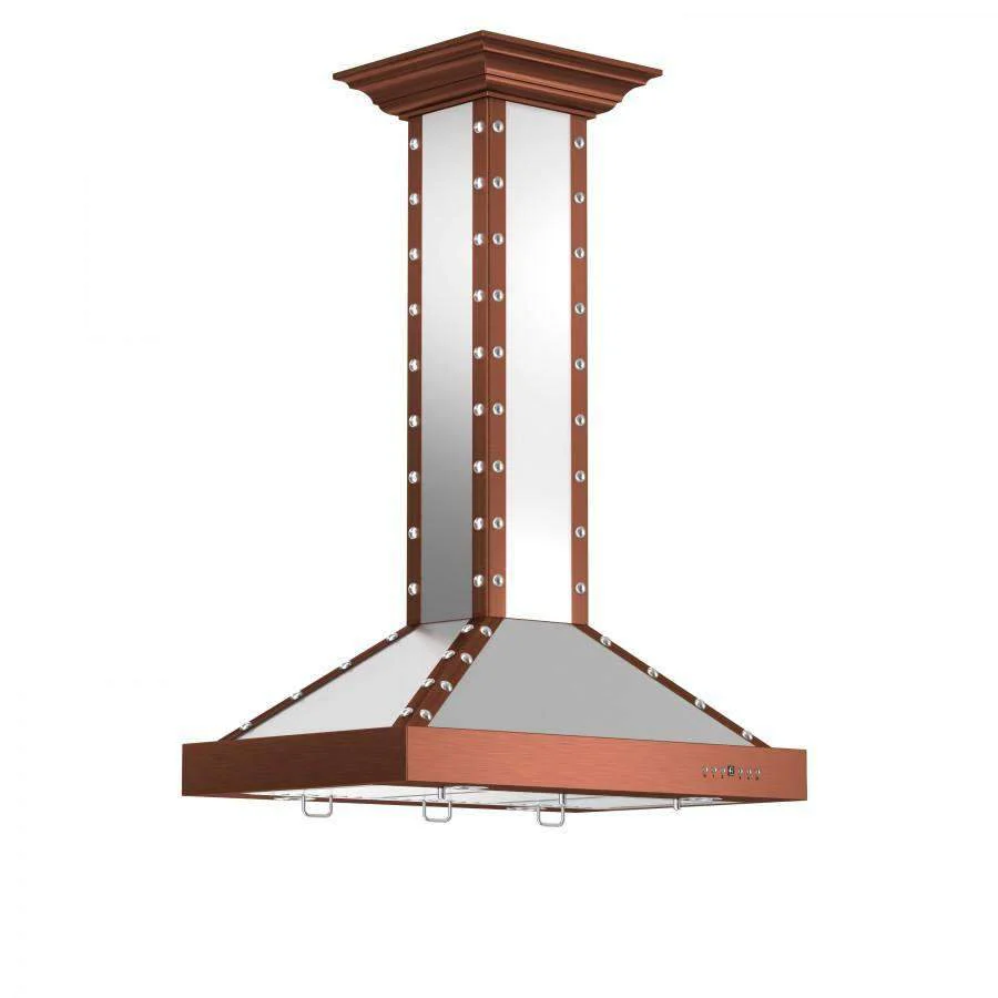 ZLINE 36-Inch Designer Series Copper Finish Island Range Hood (KB2i-SCCXS-36)