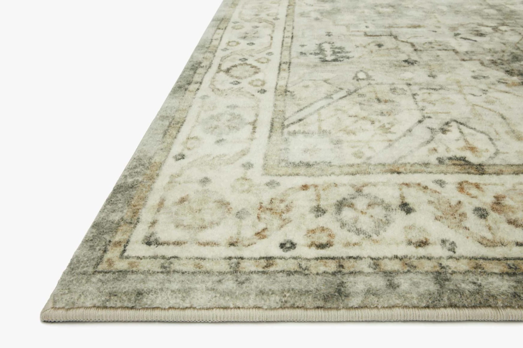 Loloi II Rosette Collection - Traditional Power Loomed Rug in Sage & Beige (ROS-09)